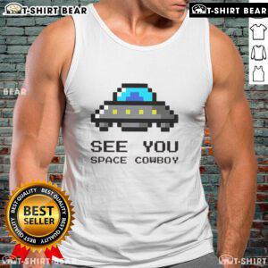 Funny See You Space Cowboy UFO Tank Top featuring a quirky alien design and vibrant colors for casual wear.