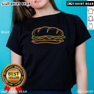 Good Sub Sandwich Food Ladies Tee featuring a vibrant graphic of a delicious sub sandwich on a stylish shirt.