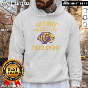 Alt Text: Happy Victory Smells Like Tiger Spirit Hoodie in vibrant colors, showcasing a stylish design for passionate fans.