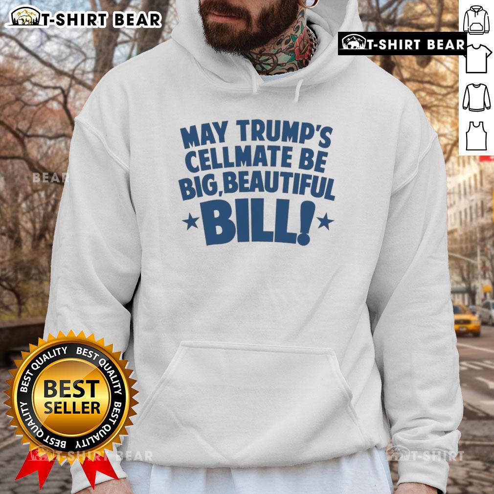Hot May Trumps cellmate wearing a big beautiful Bill hoodie, showcasing bold graphic design and vibrant colors.