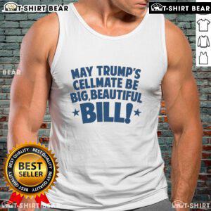 Hot May Trumps cellmate wearing a big beautiful Bill tank top, showcasing a vibrant design and effortless style.