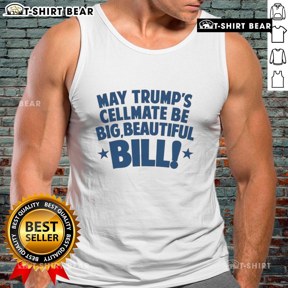 Hot May Trumps cellmate wearing a big beautiful Bill tank top, showcasing a vibrant design and effortless style.