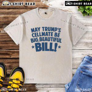 Alt Text: Hot May Trumps cellmate, Big Beautiful Bill, wearing a washed T-shirt, showcasing a unique and bold fashion statement.
