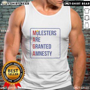 Hot Trump MAGA Molesters Are Granted Amnesty tank top featuring bold text and vibrant colors, perfect for political gatherings.