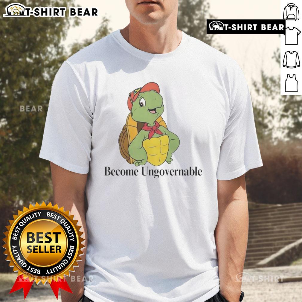 Nice Become Ungovernable Turtle T-Shirt featuring a vibrant turtle graphic and bold text for eco-conscious fashion lovers.