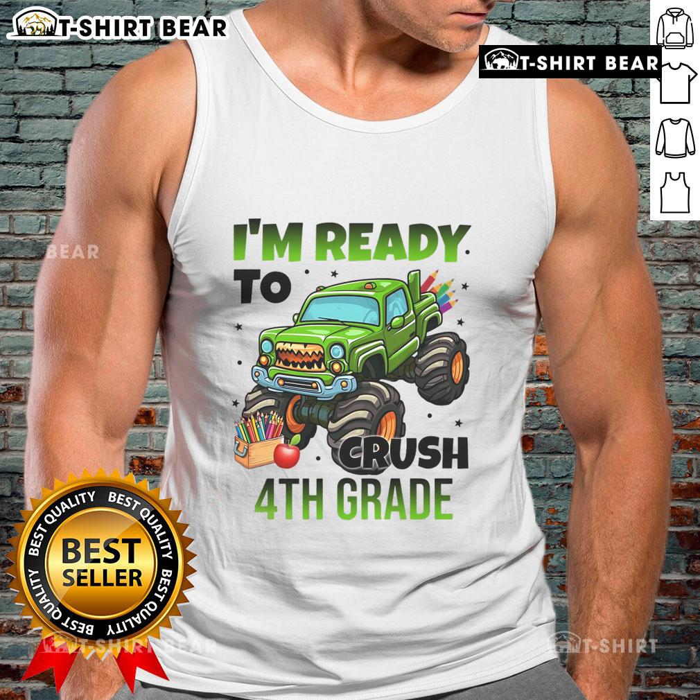 Cool 4th grade monster truck tank top design featuring vibrant colors and a fierce truck graphic, perfect for kids.