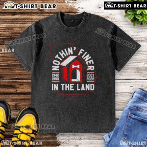 Alt Text: Georgia Bulldogs football washed t-shirt featuring Nothin' Finer in the Land design, perfect for fans and casual wear.