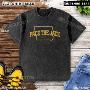 Nice Pack Iowa Hawkeyes Football washed t-shirt in black, featuring team logo and comfortable fit for fans.