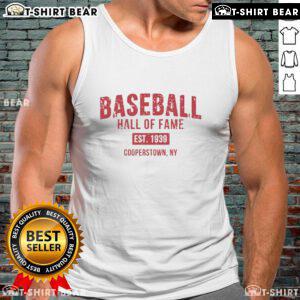 Official Baseball Hall of Fame Est 1939 Cooperstown NY tank top featuring classic logo and design for baseball fans.