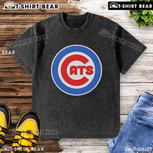 Official Chicago Cubs washed T-shirt featuring a vintage design for baseball fans, perfect for game day.