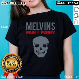 Official Melvins Pain Funny Skull Ladies Tee featuring a unique skull design, perfect for fans of the Melvins band.