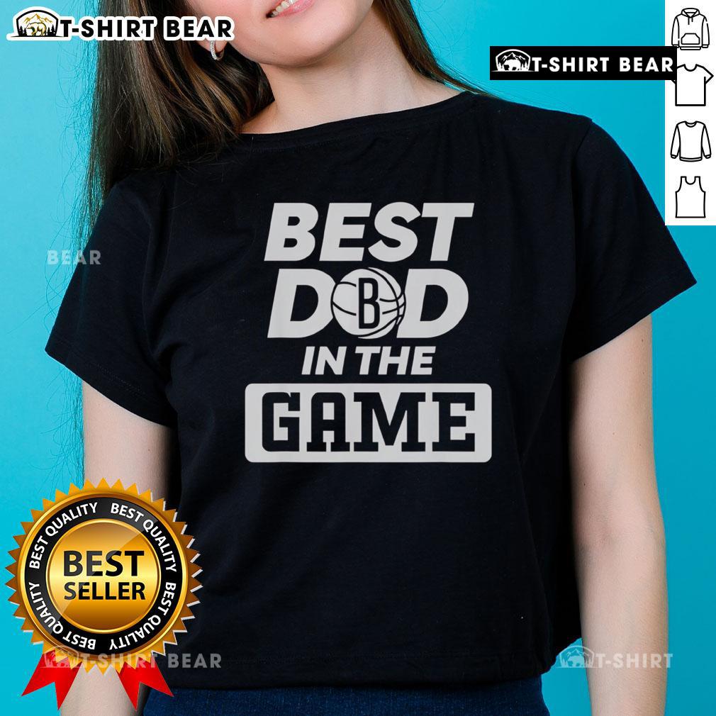 Official NBA Father's Day 'Best Dad in the Game' Brooklyn ladies tee, perfect gift for basketball-loving fathers.