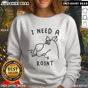 Alt Text: Official Scooby Doo Smoking I Need A Roint Sweatshirt featuring Scooby in a playful design, perfect for fans.