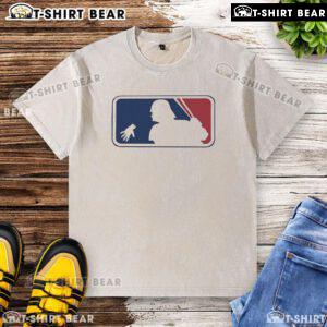 Official Star Wars x MLB logo washed t-shirt featuring a unique design combining sports and sci-fi themes.