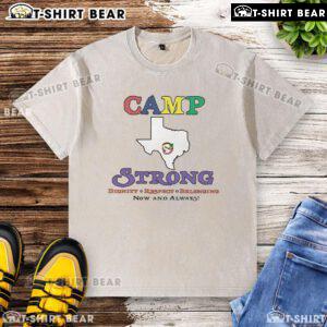 Alt Text: Official Texas Camp Strong Now and Always washed t-shirt in navy blue, showcasing a stylish and comfortable design.