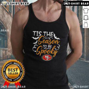 Official Tis The Season To Be Spooky San Francisco 49ers tank top featuring festive Halloween design for football fans.