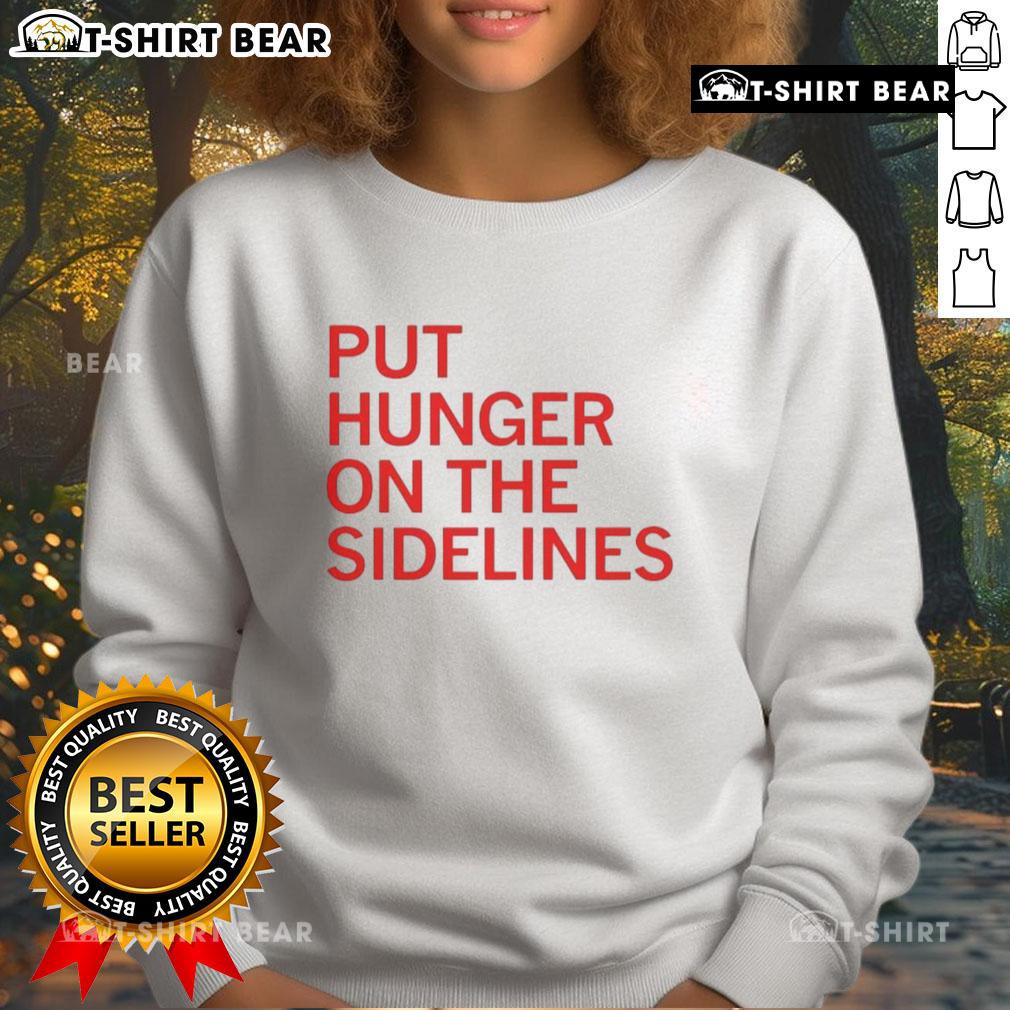 Official Tyler Perkins 'Put Hunger on the Sidelines' sweatshirt featuring a stylish design and vibrant colors.