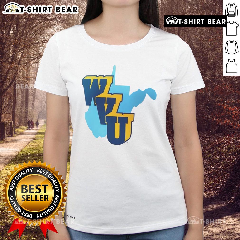 Official West Virginia Mountaineers Football 1965 throwback ladies tee featuring classic team colors and logo design.