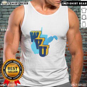 Official West Virginia Mountaineers Football 1965 throwback tank top featuring vintage design and team colors.