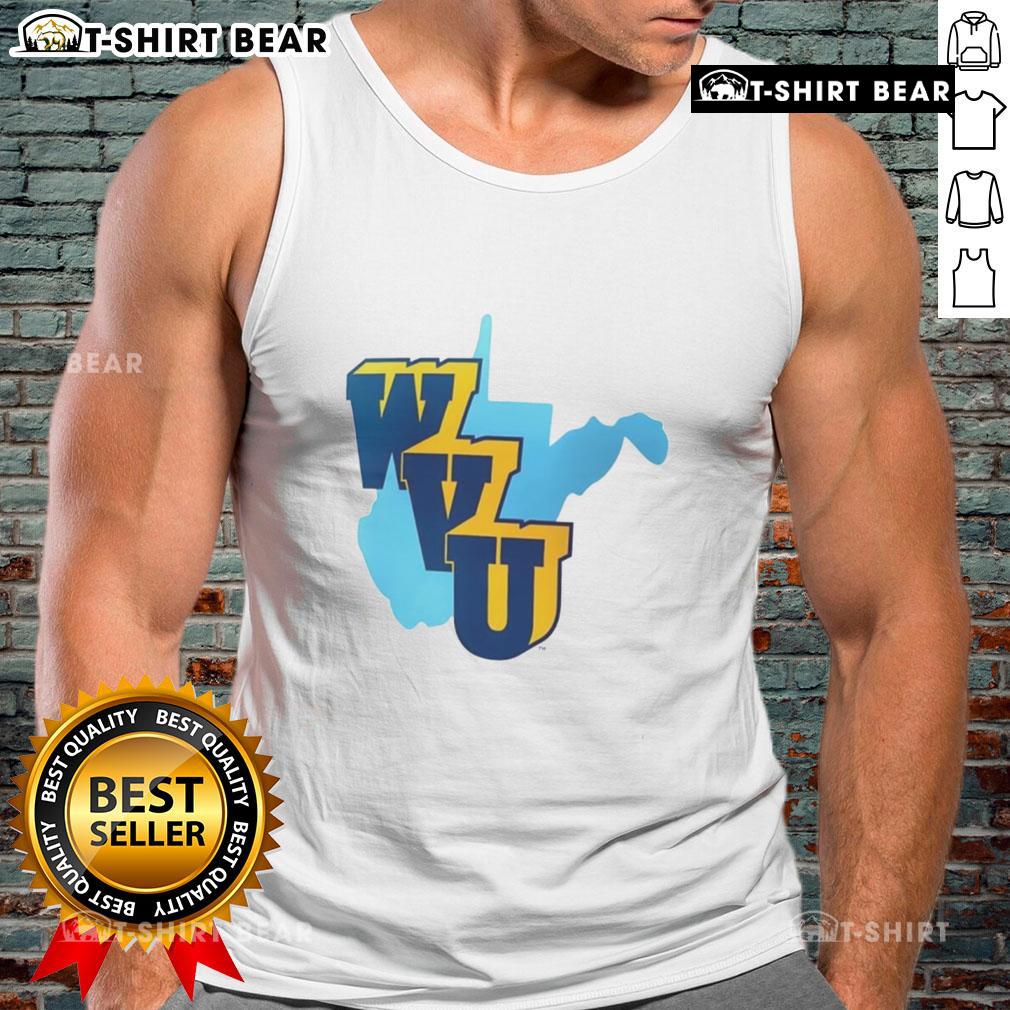 Official West Virginia Mountaineers Football 1965 throwback tank top featuring vintage design and team colors.