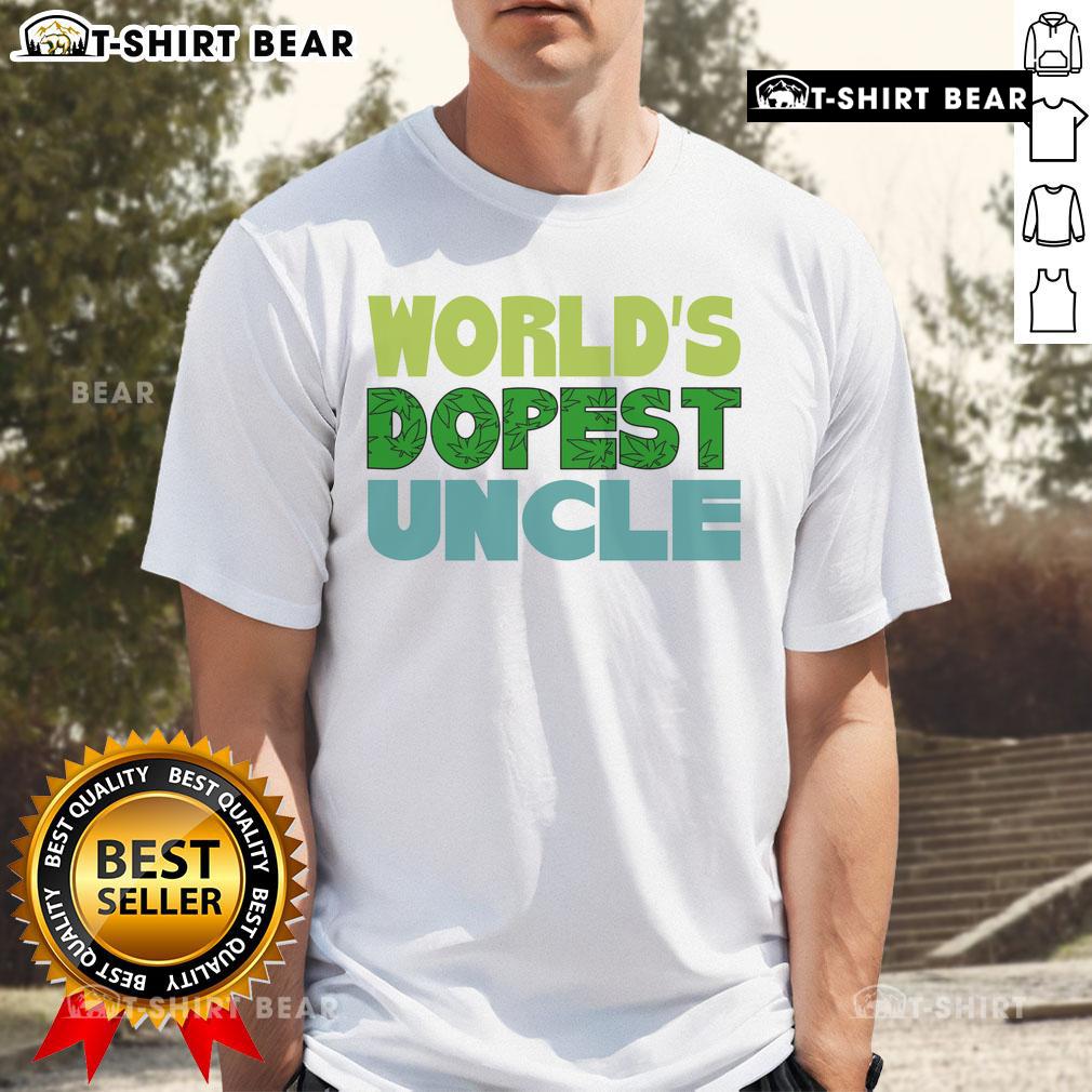 Official World's Dopest Uncle T-Shirt featuring bold graphic design and fun typography for proud uncles.