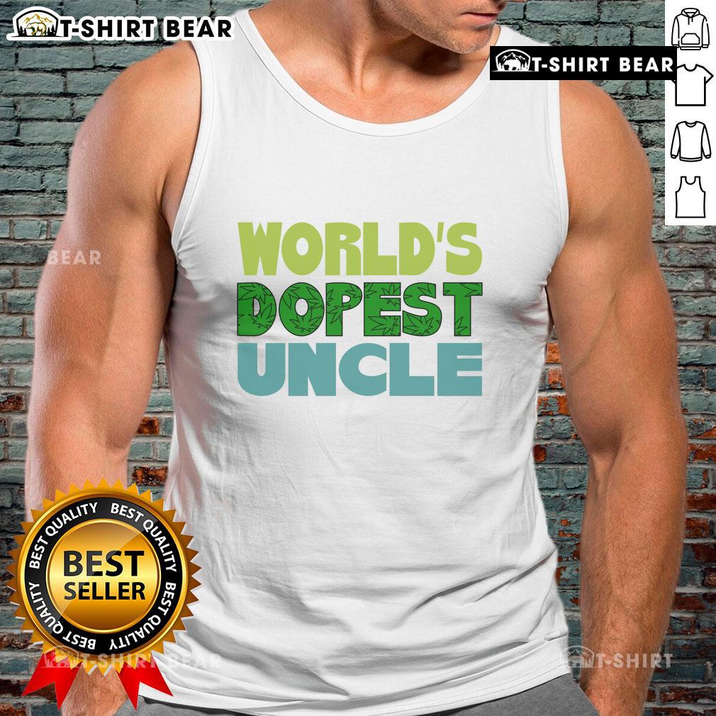 Official World's Dopest Uncle Tank Top featuring a bold graphic design, perfect for proud uncles and summer wear.