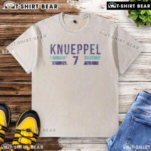 Original Charlotte Hornets Kon Knueppel 7 Font Washed T-Shirt in vibrant colors, perfect for basketball fans.