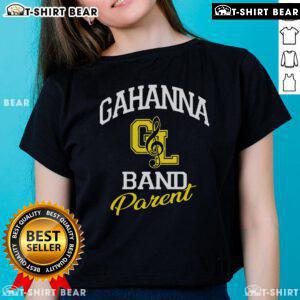 Original Gahanna Band Parent Triblend Logo Ladies Tee featuring a stylish design for proud band supporters.