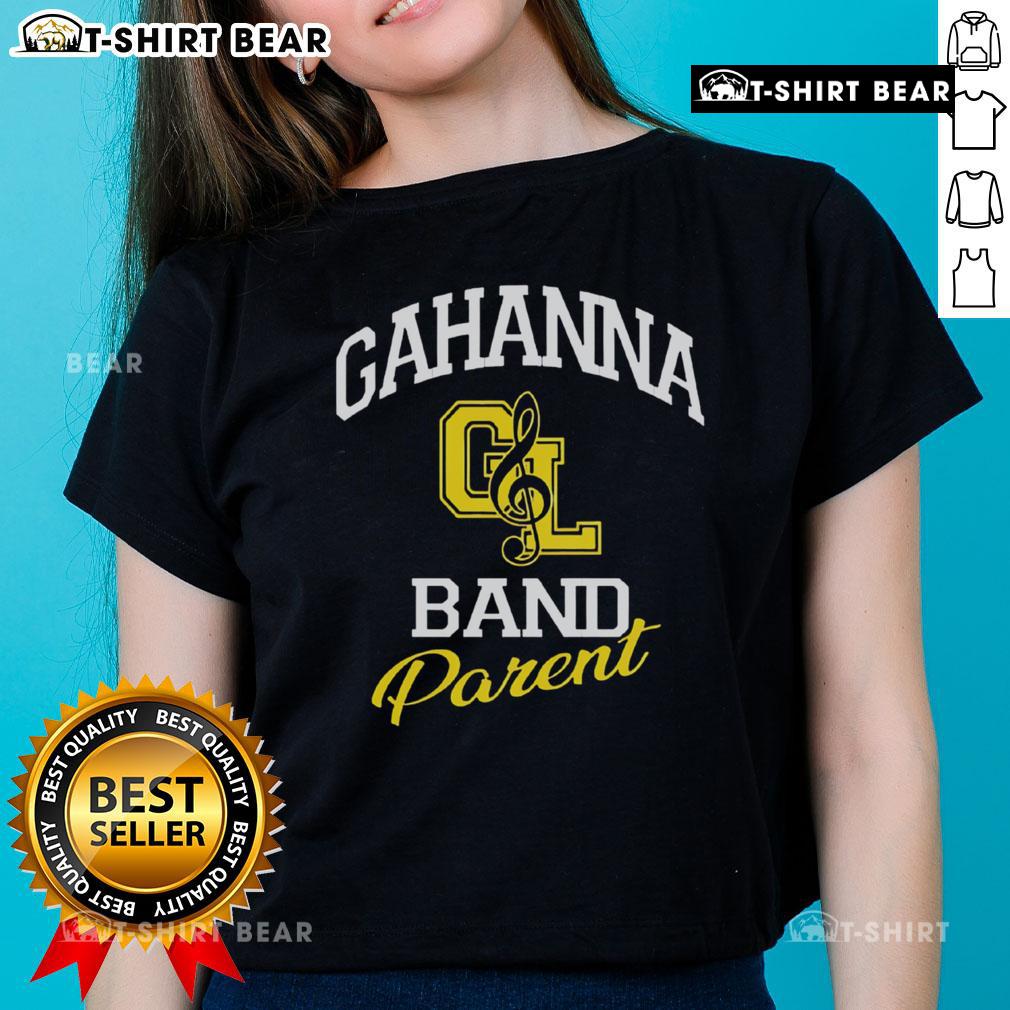 Original Gahanna Band Parent Triblend Logo Ladies Tee featuring a stylish design for proud band supporters.