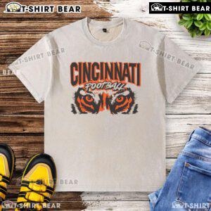 Premium Cincinnati Football Retro Grunge Washed T-Shirt in vintage style, perfect for fans and casual wear.