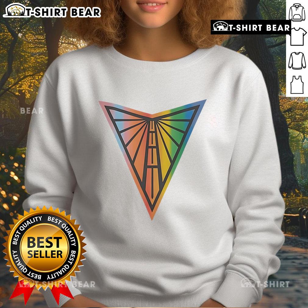 Alt Text: Premium Golden State Valkyries WNBA Pride Logo Sweatshirt showcasing vibrant colors and stylish design for fans.
