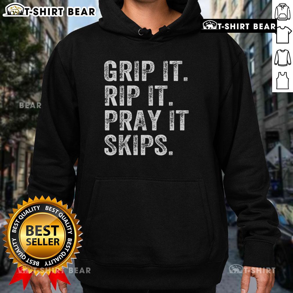 Premium Grip It Rip It Pray It Skips Disc Golf Hoodie in vibrant colors, perfect for disc golf enthusiasts and stylish wear.