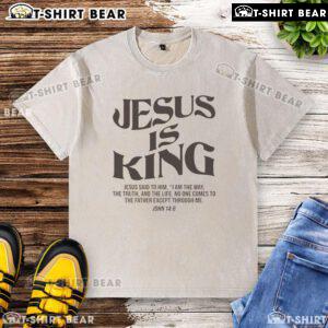 Premium Jesus Is King vintage classic washed t-shirt featuring unique design and soft fabric for comfortable wear.
