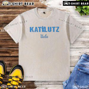 Premium Kat Lutz UCLA Women's Volleyball washed t-shirt featuring team colors and logo, perfect for fans and athletes.