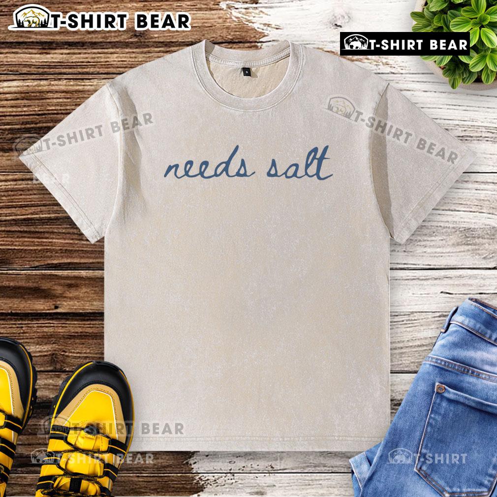 Alt Text: Premium Needs Salt Washed T-Shirt in soft fabric, featuring a relaxed fit and trendy vintage style for casual wear.