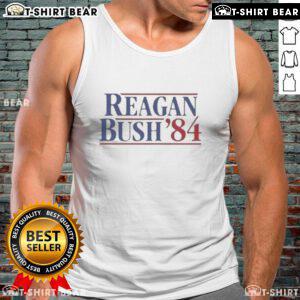 Premium Reagan Bush '84 tank top featuring vintage design, perfect for retro political enthusiasts and casual wear.