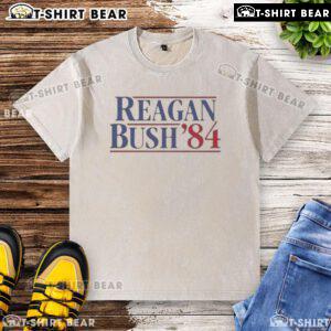 Premium Reagan Bush 84 washed t-shirt featuring vintage graphics and soft fabric for a classic political statement.