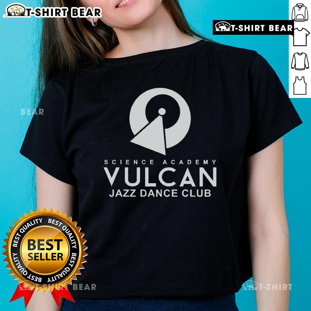 Alt Text: Premium Science Academy Vulcan Jazz Dance Club ladies tee featuring vibrant design and comfortable fit for dancers.