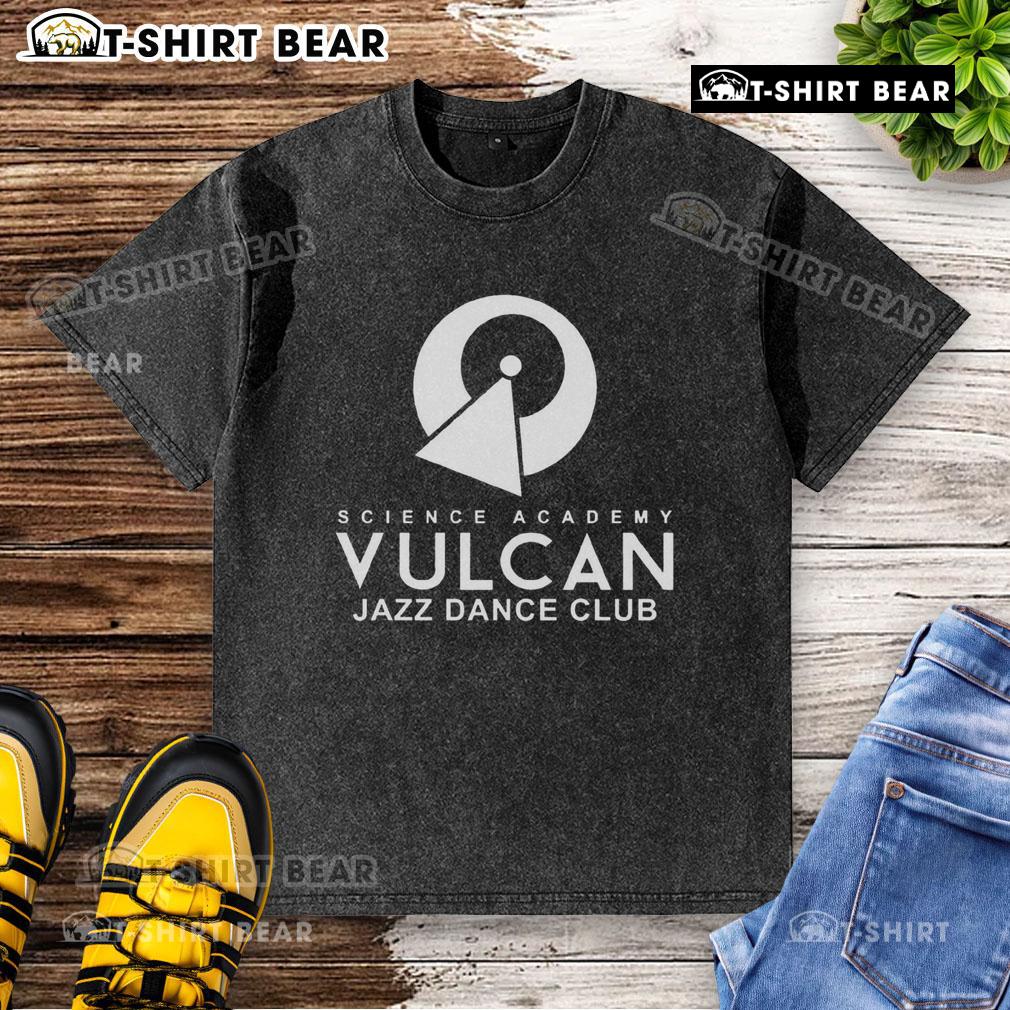 Premium Science Academy Vulcan Jazz Dance Club washed t-shirt featuring vibrant colors and stylish design for dance enthusiasts.