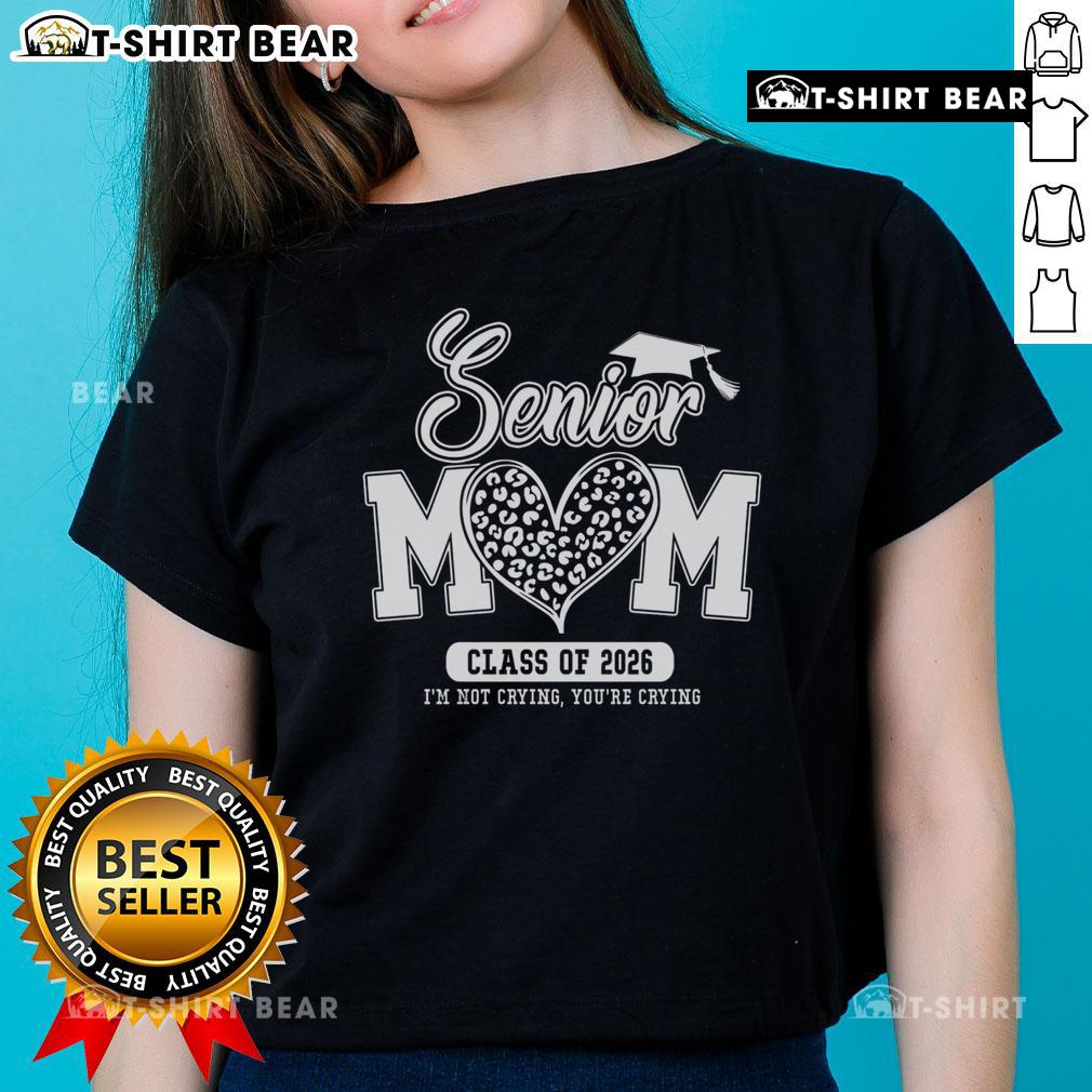 Premium Senior Mom Class of 2026 graduation tee with leopard print design for proud moms celebrating their seniors.
