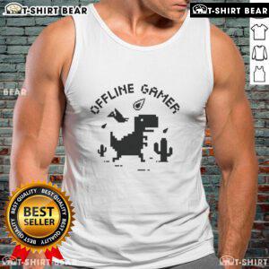 Premium T-Rex Dinosaur Game Offline Gamer Tank Top featuring a vibrant T-Rex graphic for gaming enthusiasts.