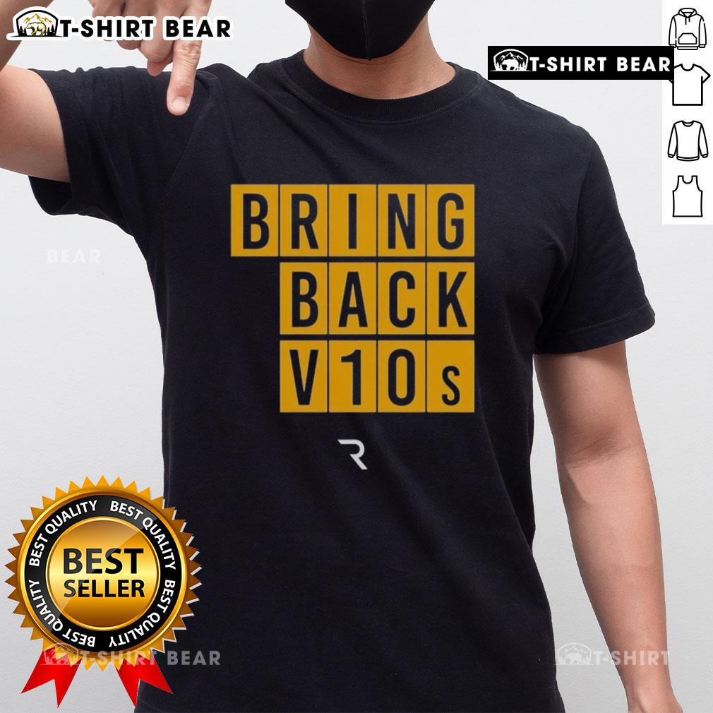 Premium The Race Bring Back V10S T-Shirt featuring a stylish design, perfect for motorsport fans and enthusiasts.