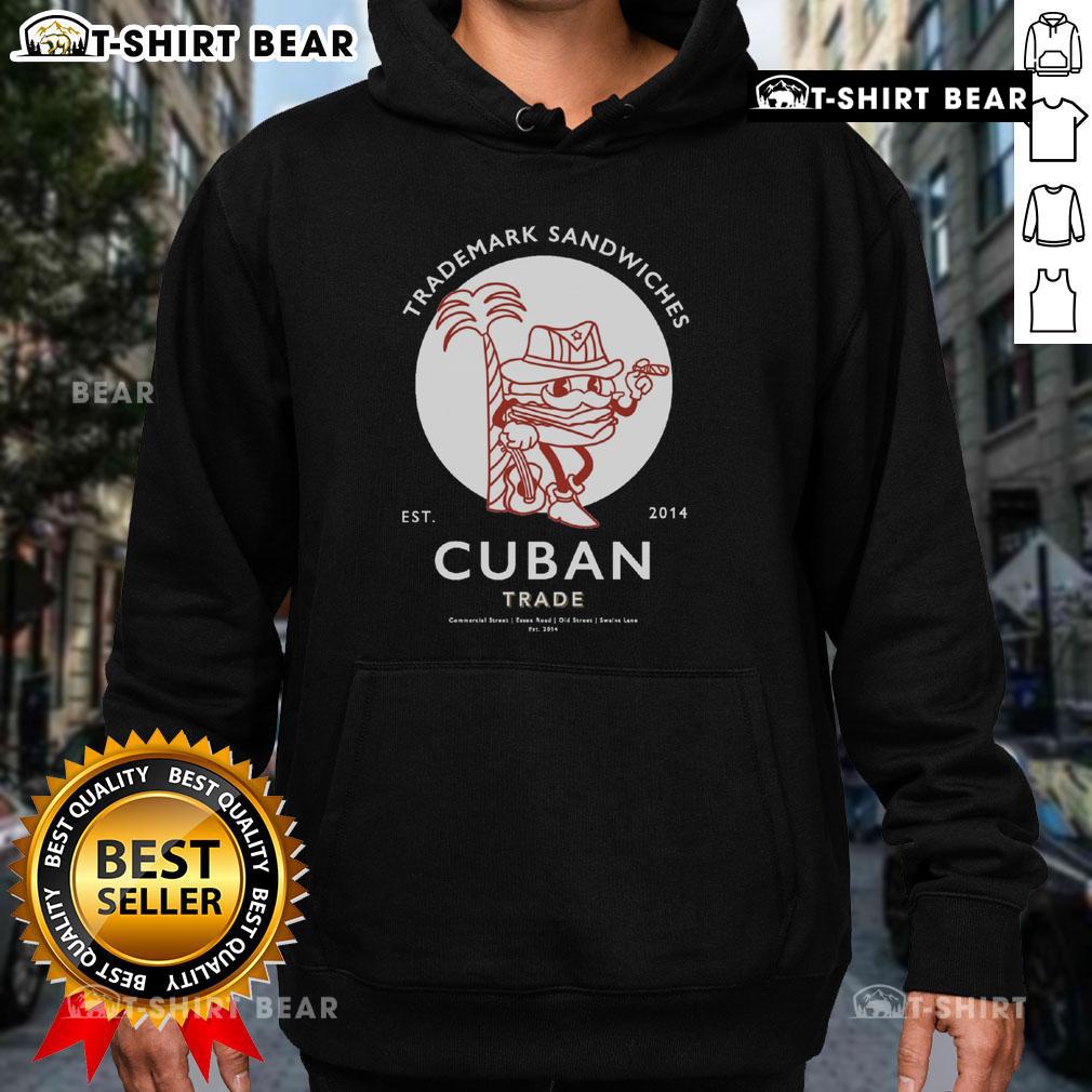 Premium Trademark Sandwich Cuban Trade Est 2014 hoodie featuring vibrant design and comfortable fit for casual wear.