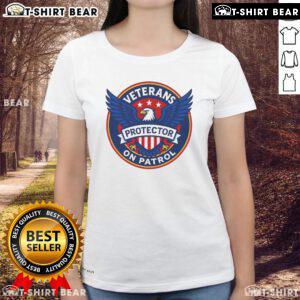 Premium Veterans On Patrol Protector Eagle Logo Ladies Tee showcasing a stylish design for veterans and supporters.