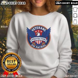 Premium Veterans On Patrol Protector Eagle Logo Sweatshirt featuring an eagle emblem and comfortable design for supporters.