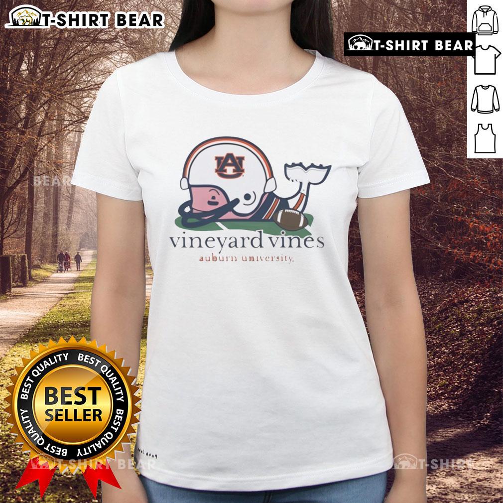 Alt Text: Premium Vineyard Vines Auburn Tigers logo ladies tee, perfect for fans showcasing team spirit in style.