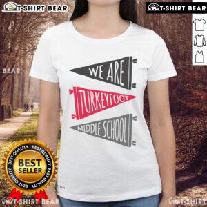 Premium We Are Turkey Foot Pennant Flags Ladies Tee featuring vibrant graphics and a comfortable fit for fans.
