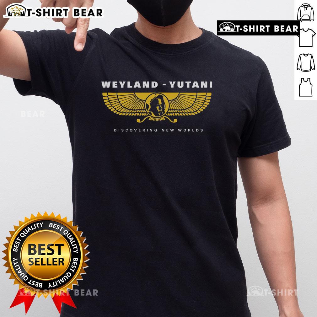 Premium Weyland Yutani logo T-shirt featuring a sci-fi design for exploring new worlds and alien adventures.