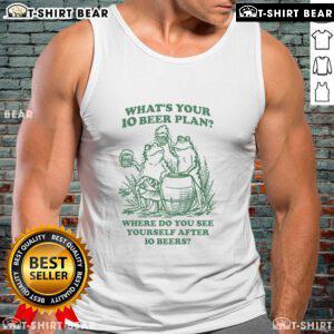 Premium tank top featuring 'What's Your 10 Beer Plan?' design, perfect for beer enthusiasts and casual wear.