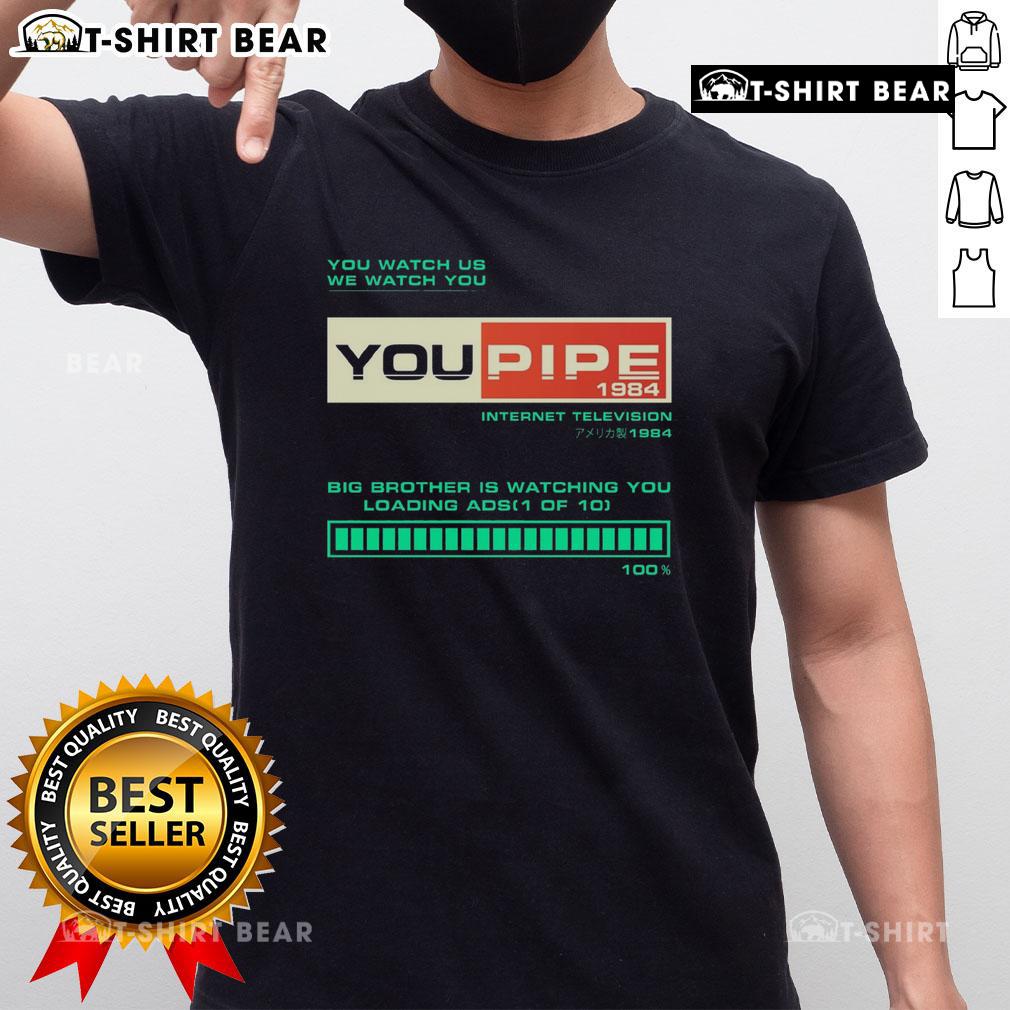 Alt Text: Premium Youpipe Big Brother Is Watching T-Shirt featuring a bold graphic design and comfortable fit for everyday wear.